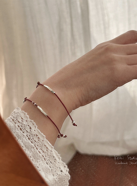 闪耀碎银子本命年红绳可调节手链