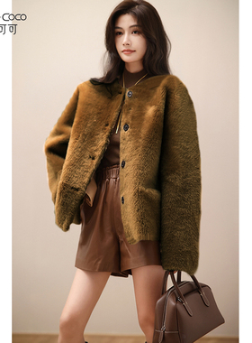 KELE COCO 【100%羊毛】全羊毛简约好穿显瘦羊剪绒皮草