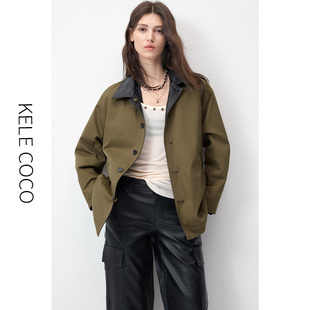 KELE 双面穿巴恩风绵羊皮翻领两面穿真皮皮衣外套 COCO