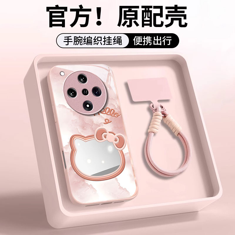 适用OPPOFind系列镜面猫咪手机壳