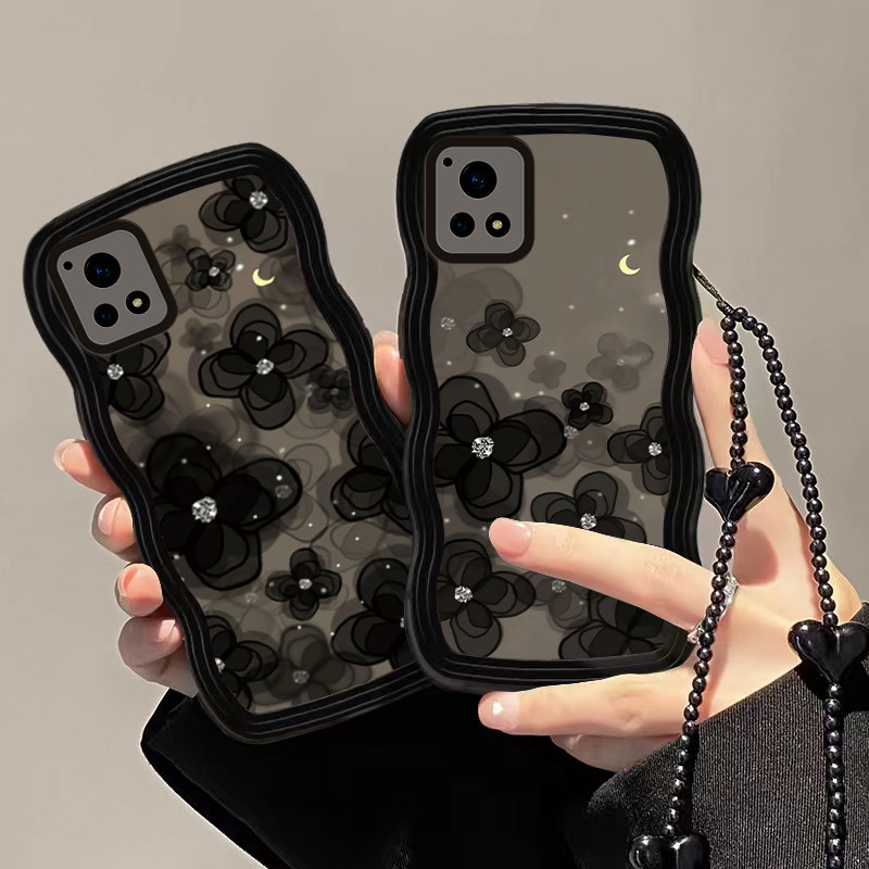 适用于vivoY31s手机壳个性创意挂绳复古时尚水墨花朵波浪边软硅胶vivoV2054A镜头全包防摔硅胶保护套女怎么样,好用不?