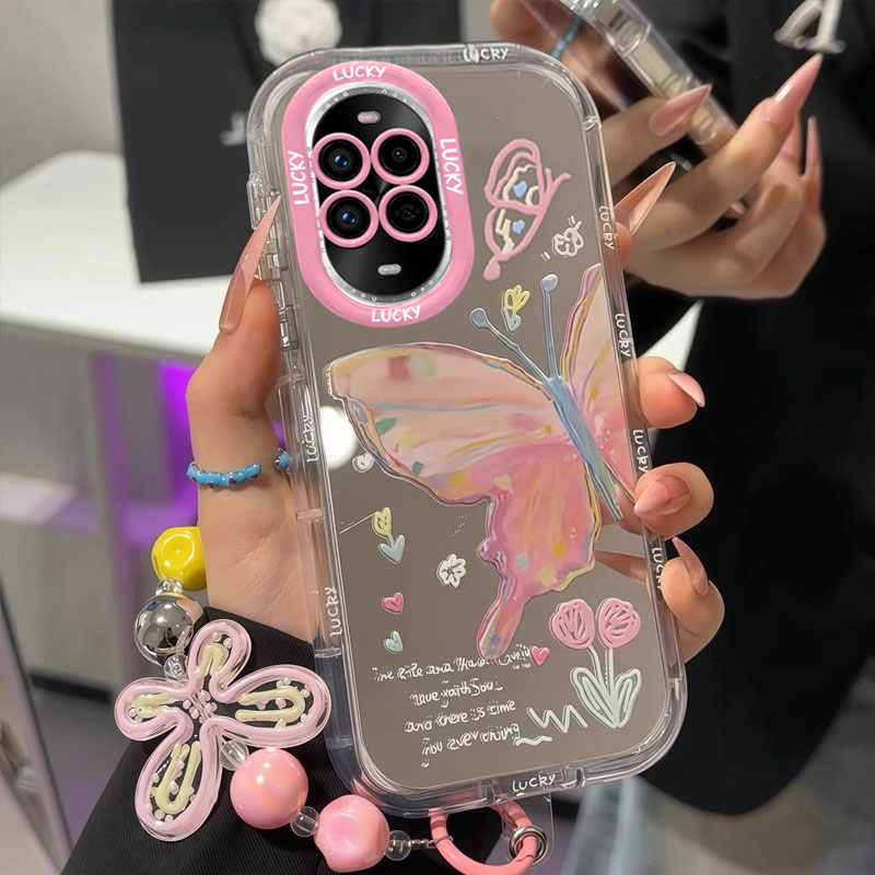 适用华为nova系列镜面蝴蝶手机壳