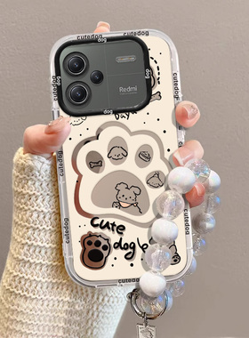 适用红米Note13pro+手机壳12Turbo/RPro新款镜头全包11epro/Tpro+镜面可爱女10硅胶网红萌心狗爪防摔9保护套r