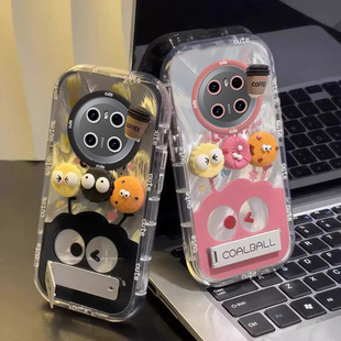 适用咖啡煤球华为mate70pro+手机壳60RS外壳50E泡芙40可爱30少女心20保护套创意新品防摔huawei专用全包爆款