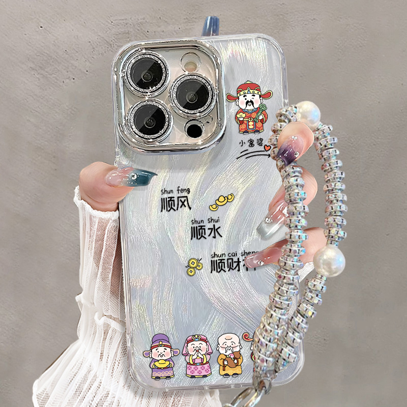 适用苹果15promax手机壳16新款国风创意14plus电镀羽纱iPhone13硅胶12气质xsmax高级感8男7女款11防摔x保护套