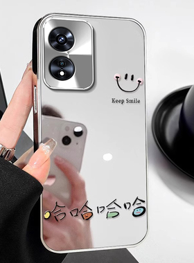 适用笑脸哈哈哈OPPOA5pro手机壳A3iplus电镀A2M镜面A1全包活力版防摔A97保护96套95新款93S女72男A58X/A36/32