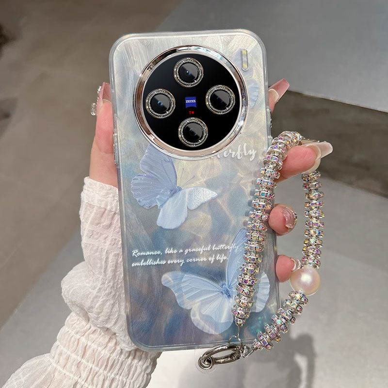 适用晕染蝴蝶vivox200promini手机壳x100Ultra专用x90s爆款x80镜头膜x70渐层x60羽纱x50新款pro+女防摔保护套