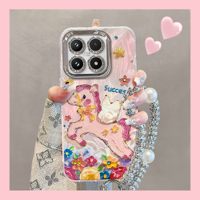 适用小米系列油画小马手机壳