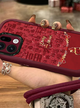 适用2026闪福葫芦OPPOFindx8s+手机壳X9pro全包X7ultra本命年x6红色x5天玑版新款x3女马年防摔保护套国潮外壳