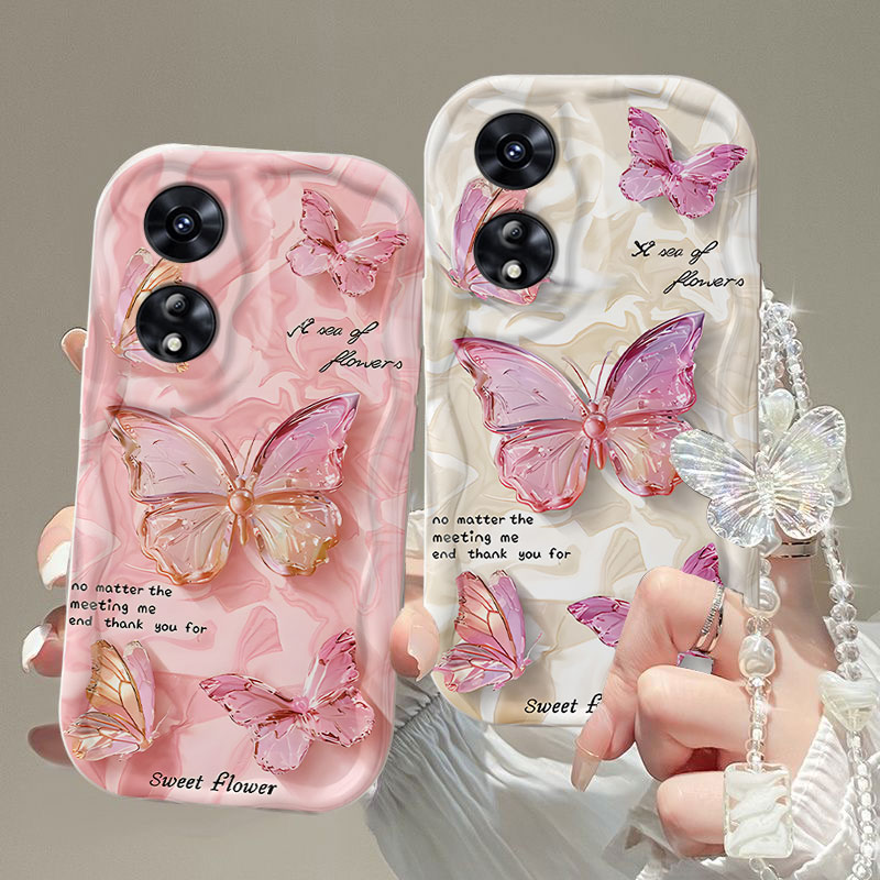 适用OPPOA系列英文蝴蝶手机壳