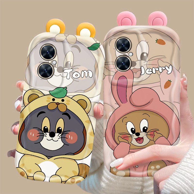 适用华为麦芒20手机壳新款女款可爱网红猫和老鼠麦芒10se高颜值潮流时尚卡通硅胶奶油纹防摔保护套