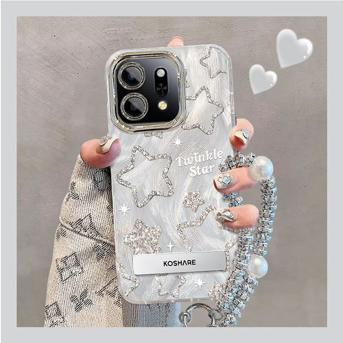 适用荣耀play9闪粉星星手机壳