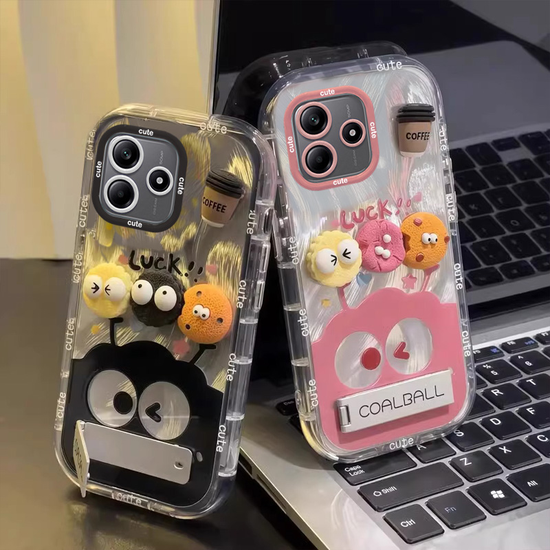 适用咖啡煤球红米note14pro+手机壳13R羽纱12turbo泡芙男少女心11T保护套10防摔redmi爆款全包可爱小清新硅胶