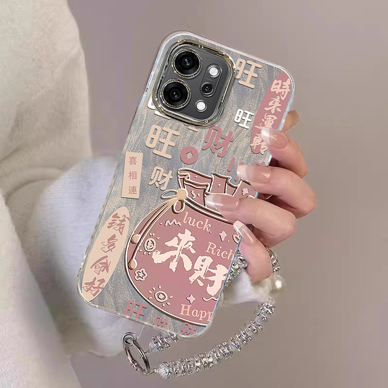 适用OPPOReno系列发财钱袋手机壳