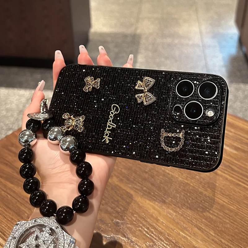 适用苹果系列蝴蝶小熊手机壳