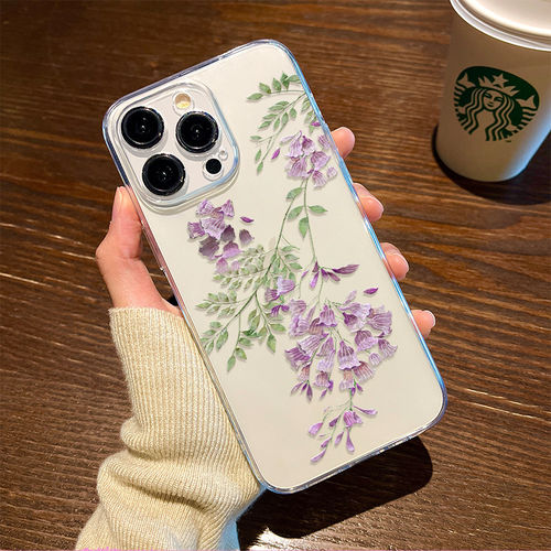 适用苹果系列紫藤花手机壳
