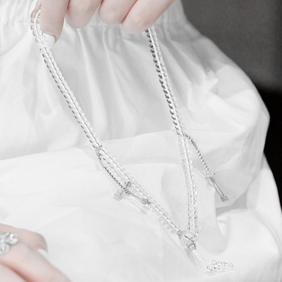 明轨-白水晶108念珠双层手串