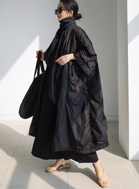 军工装外套过膝长款立领开衫休闲bf风时尚学生宽松大码系带风衣潮