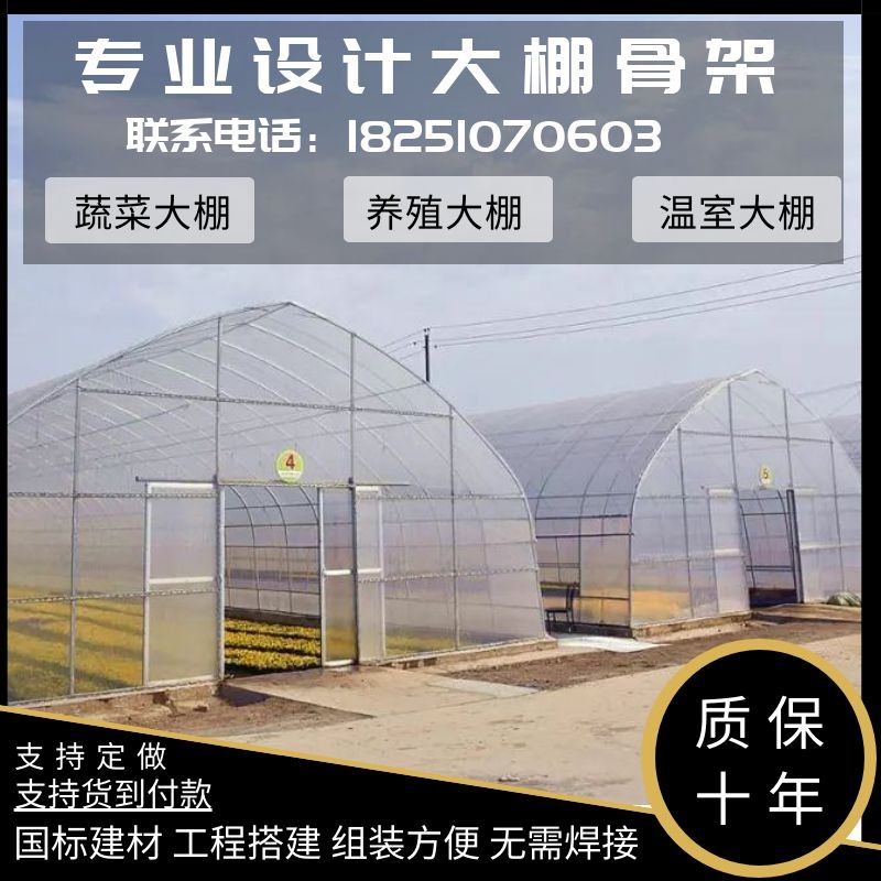 温室大棚骨架养殖大棚蔬菜保温大棚农业钢架热镀锌钢管定制