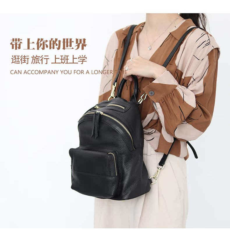 双肩包女真皮2025新款时尚韩通用款女包