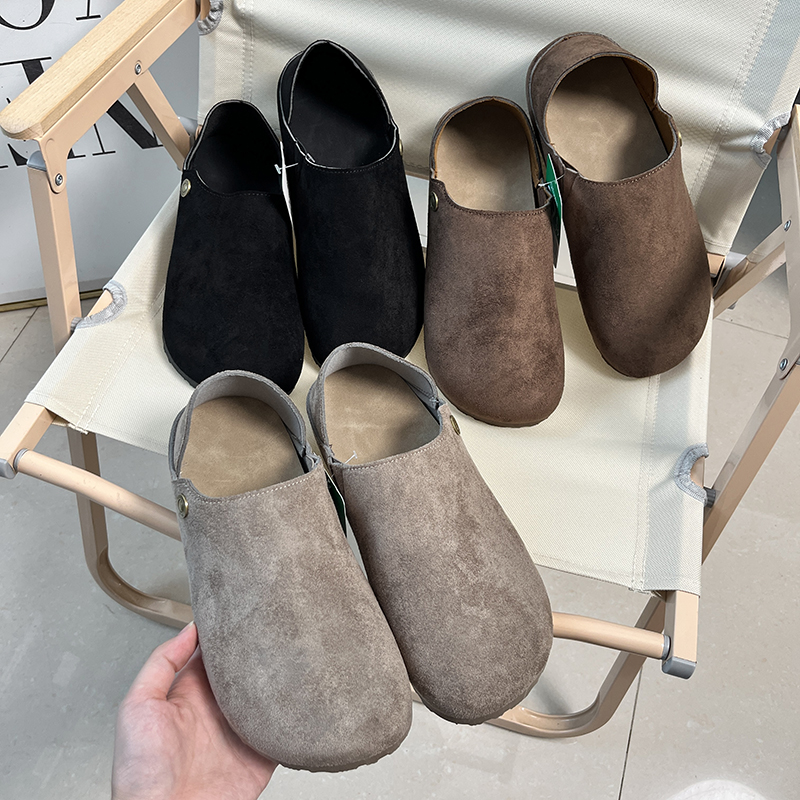 欧美复古勃肯鞋 可踩两穿  时尚休闲豆豆鞋男一脚蹬软底懒人鞋 潮