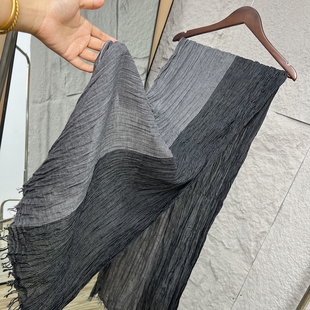 撤柜系列！复古文艺！秋冬男女压皱棉质围巾百搭流苏边披肩围脖潮