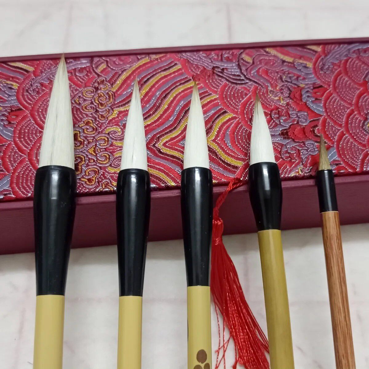 正宗中国画牡丹荷花兰花竹子梅花菊花专业全套套装毛笔带收纳礼盒