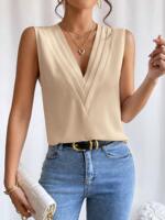 2025 Half High Collar Splicing Wave Pattern Chiffon Top thumbnail 5