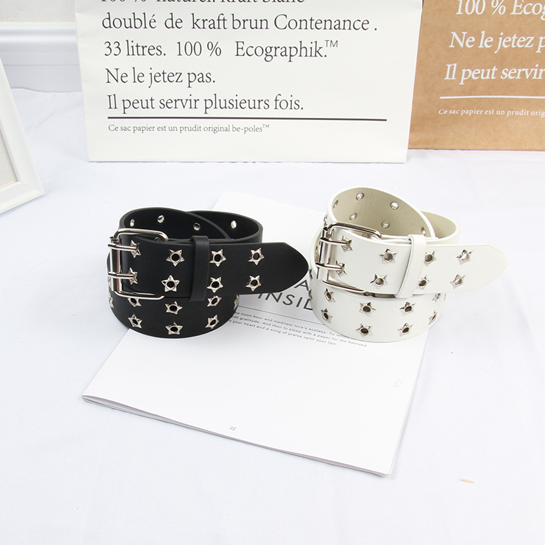 2023 Punk Star Double breasted Fashion Chicken Eye Belt 皮带