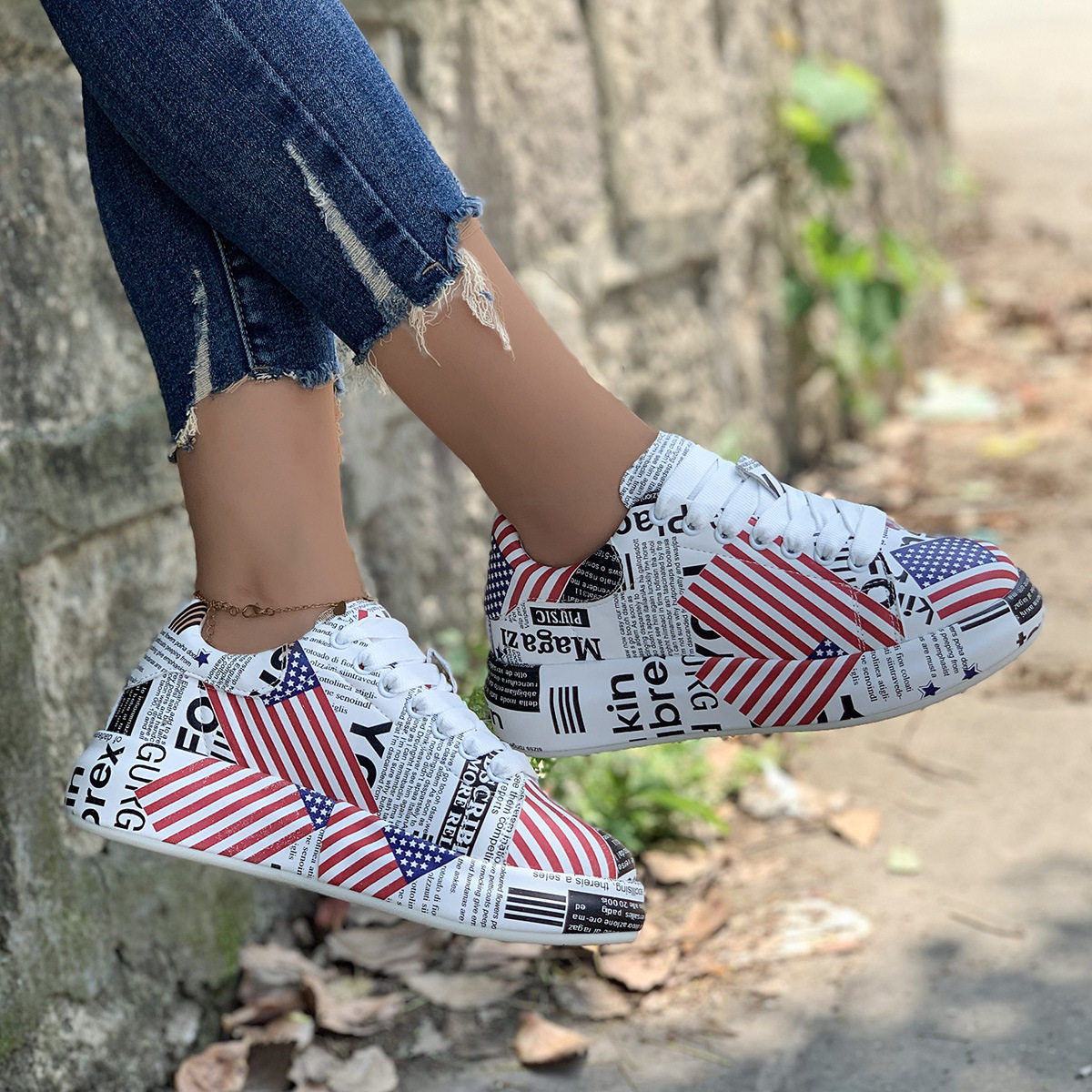 2023 Thick sole lace up sports shoes casual shoes 单鞋休闲鞋
