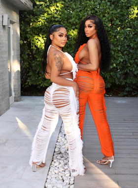 2025 Women's Sexy Tassel Knitted Pants Set 针织裤套装