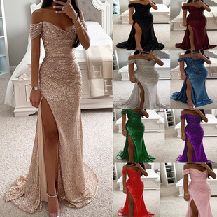 2026 sequin slit INS casual fashion dress INS连衣裙