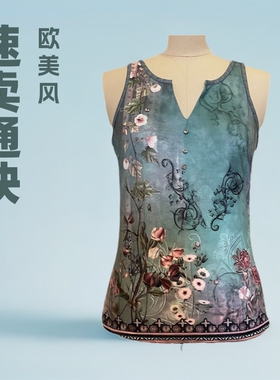2026 Women's V-neck Tank Top Strap Fashion T-shirt 小背心T恤