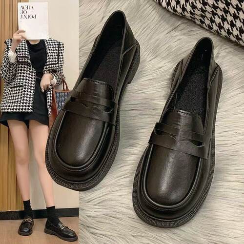 Chain high school student mother flat footed loafers shoes