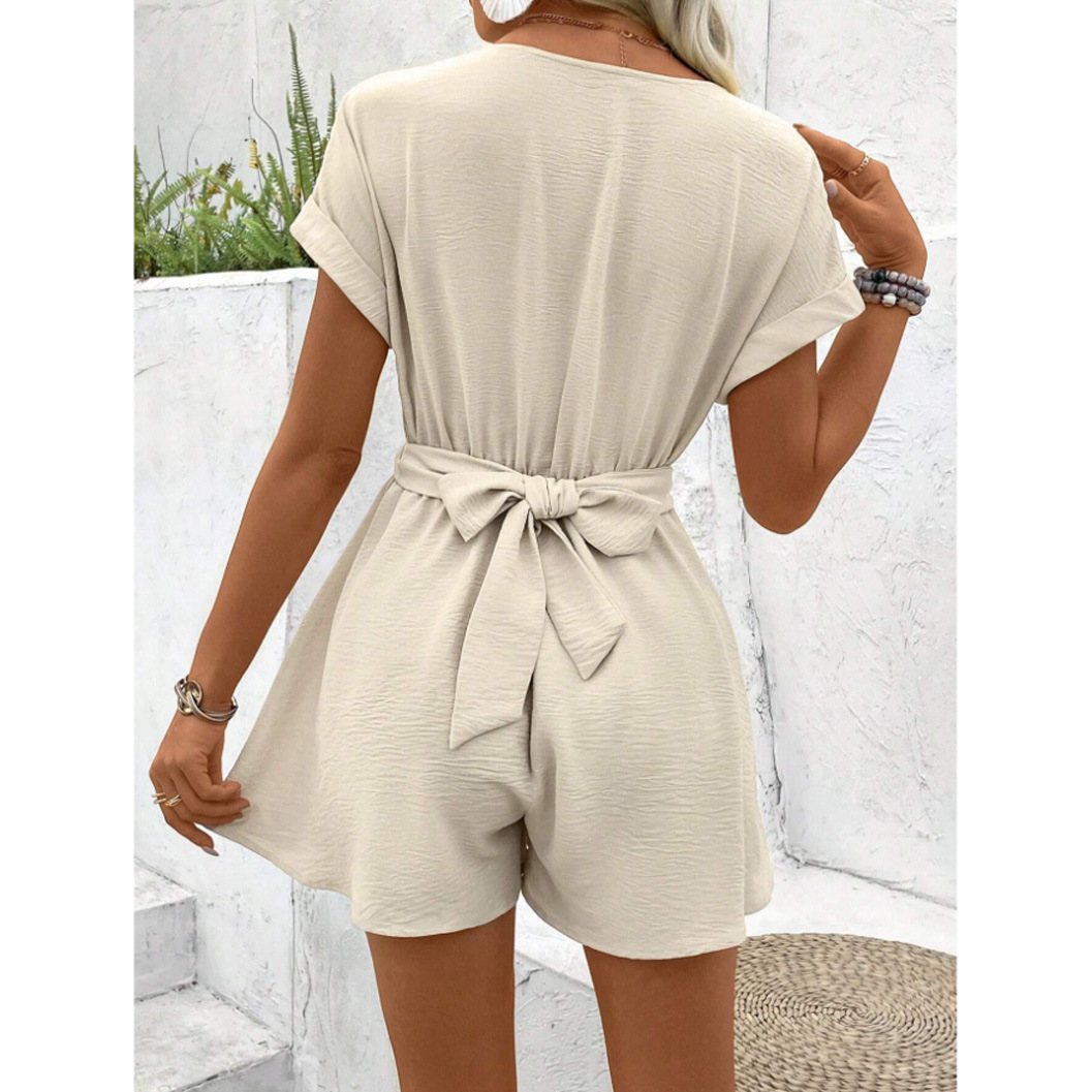 2025 Women's Batwing Sleeve Twisted Joint Shorts