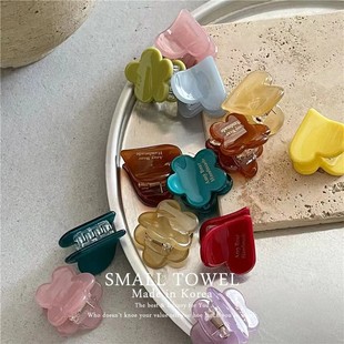 韩国东大门进口果冻爱心小金标花朵小抓夹公主头发卡刘海侧边夹子