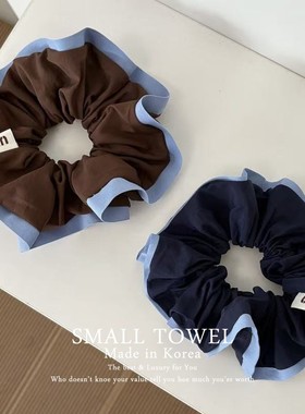 韩国东大门进口高级法式min拼色大肠发圈马尾皮筋丸子头发绳发饰