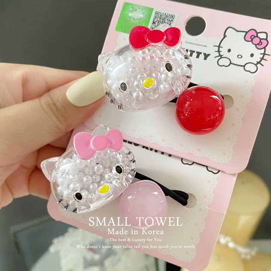 正版授权】三丽鸥HelloKitty珍珠流沙头像发圈橡皮筋头绳发绳发饰
