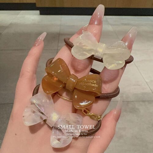 韩国东大门法式高级果冻france金标蝴蝶结发圈皮筋扎头发绳发饰