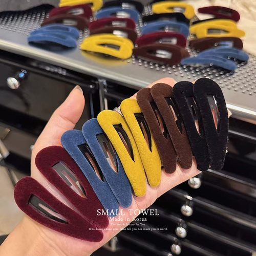 韩国进口nyu法式高级丝绒bb夹侧边夹刘海碎发夹对夹发卡毛绒发饰