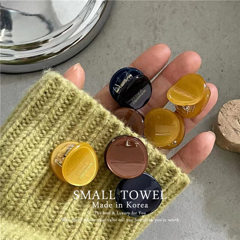 韩国东大门进口高级感小金标圆形刘海小抓夹侧边夹网红发卡子头饰