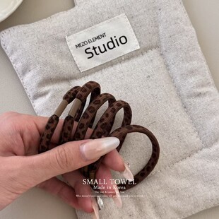 韩国进口复古百搭咖色豹纹基础高弹力耐用马尾皮筋发圈丸子头发绳