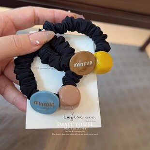 莫兰迪奶油minmin大肠圈马尾皮筋丸子头发绳 韩国进口2025秋冬新款