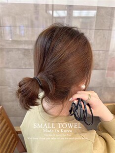 韩国进口百搭基础款 简约双层字母基础高弹力皮筋扎头发绳发圈头饰