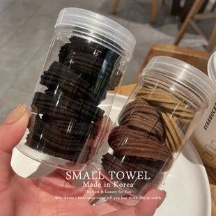 高弹力不伤发条纹黑色咖色马尾橡皮筋发圈扎头发绳 韩国进口基础款