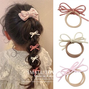 韩国东大门进口儿童不伤发蝴蝶结小皮筋扎头发绳马尾发圈少女头饰