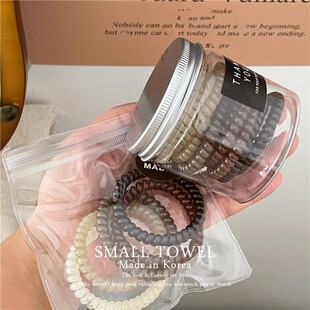 韩国进口秋冬美拉德咖色系果冻电话线高弹力无痕发圈皮筋扎头发绳