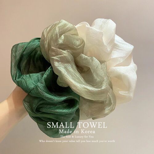 韩国东大门进口超仙女森系绿色大肠发圈丸子头绳皮筋扎头发绳头饰