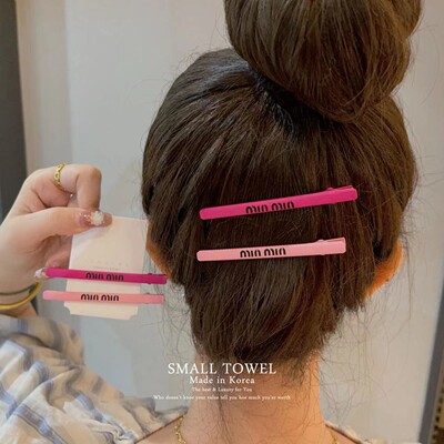 韩国东大门进口高级粉色minmin一字夹碎发夹侧边夹刘海发卡子头饰
