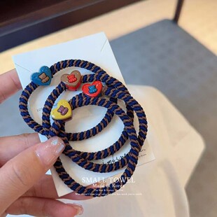 耐用小熊爱心发圈马尾皮筋丸子头绳 韩国进口少女儿童学生秋冬新款